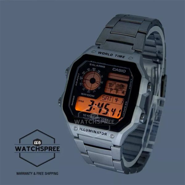 Casio Standard Digital Sport Silver Stainless Steel Watch Ae 1200whd 1a Refurbished3